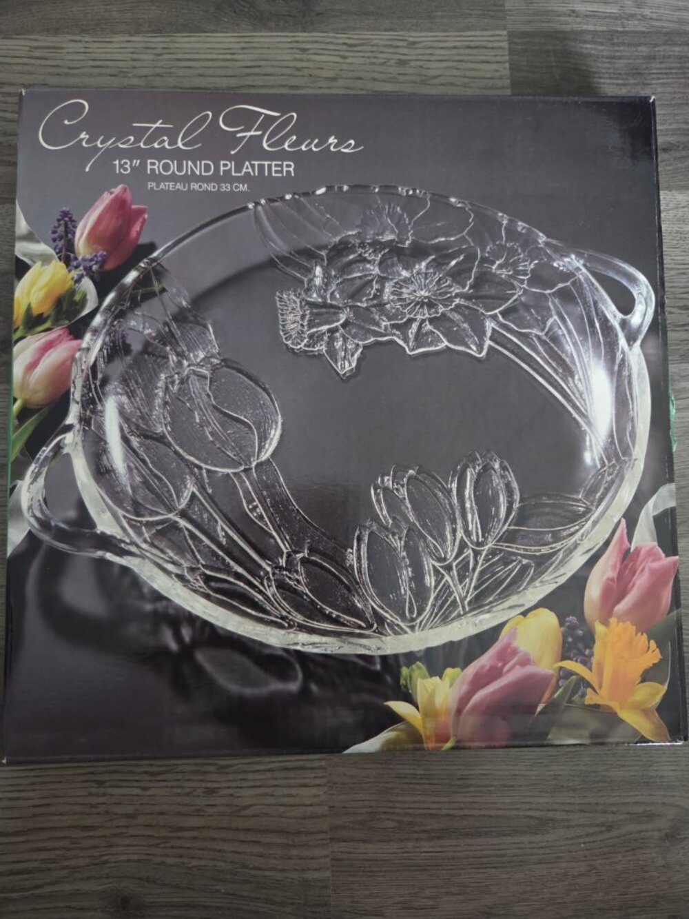 Crystal Fleurs by Colony - NEW IN BOX 13-inch round centerpiece